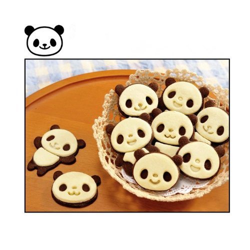 4 Pcs DIY Panda Food Deco Cutter and Stamp Kit Cookie Mold N4