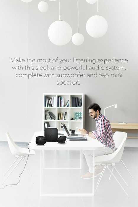 Sharper Image Bluetooth 2.1 Stereo Sound System Streaming Speakers With Subwoofer N4
