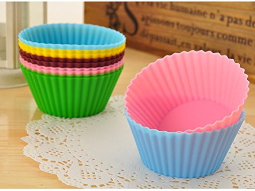 12pcs/lot, Round Shape Silicone Muffin Cases Cake Cupcake Liner Baking Mold N4