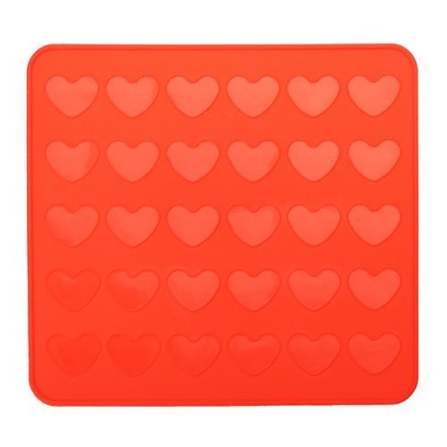 Silicone Macaron macaroon Baking Sheet Mat Muffin DIY Chocolate Cookie Mould Mode - 30 Capacity (heart) N2