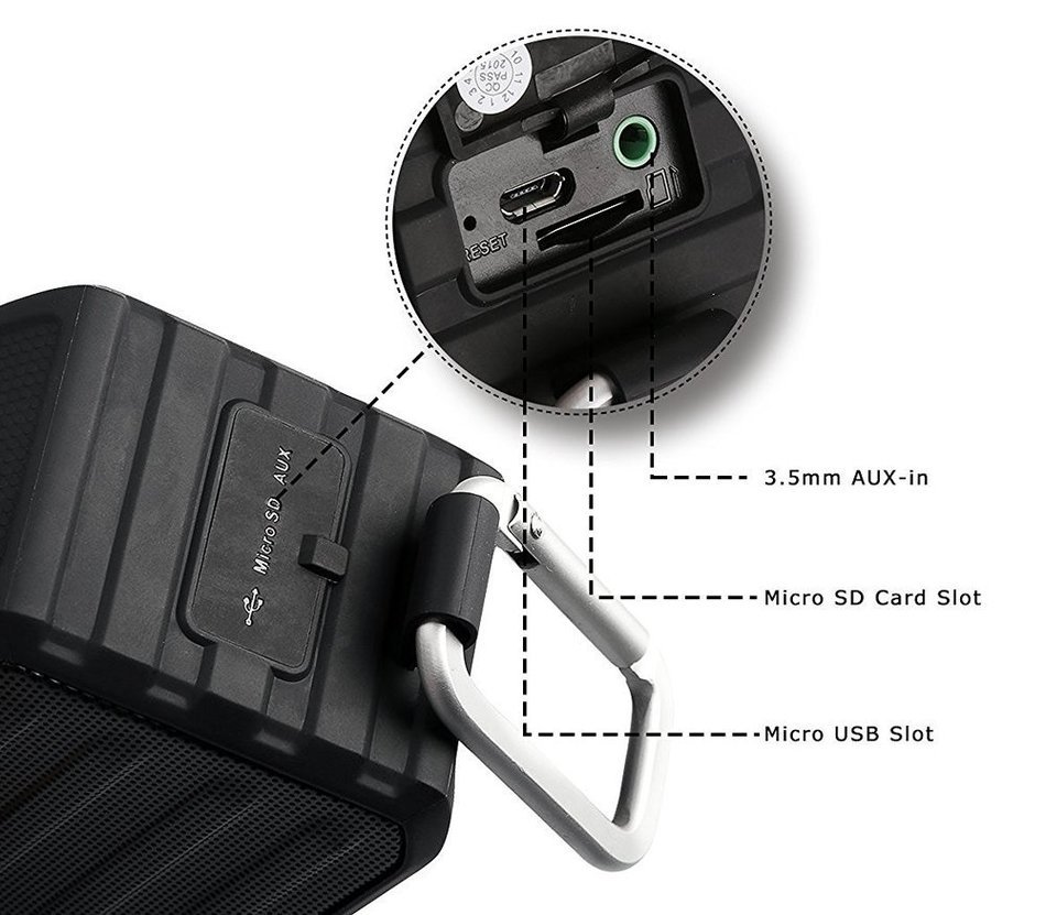 Venstar Waterproof Bluetooth Wireless Speaker, Mini Portable Handheld Super Bass 7W Drivers, TF/SD Card, 12 Hours... N7