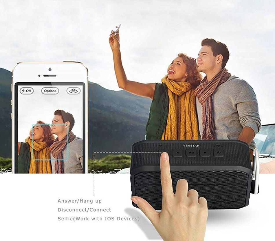 Venstar Waterproof Bluetooth Wireless Speaker, Mini Portable Handheld Super Bass 7W Drivers, TF/SD Card, 12 Hours... N8