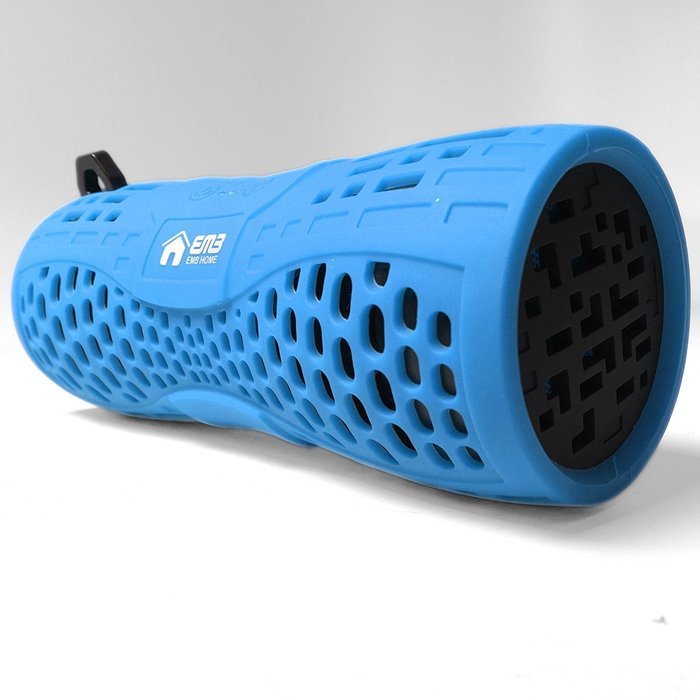 EMB ES900BT-BB Water Resistant Super Loud Portable Bluetooth Speaker - BLUE on BLACK N8