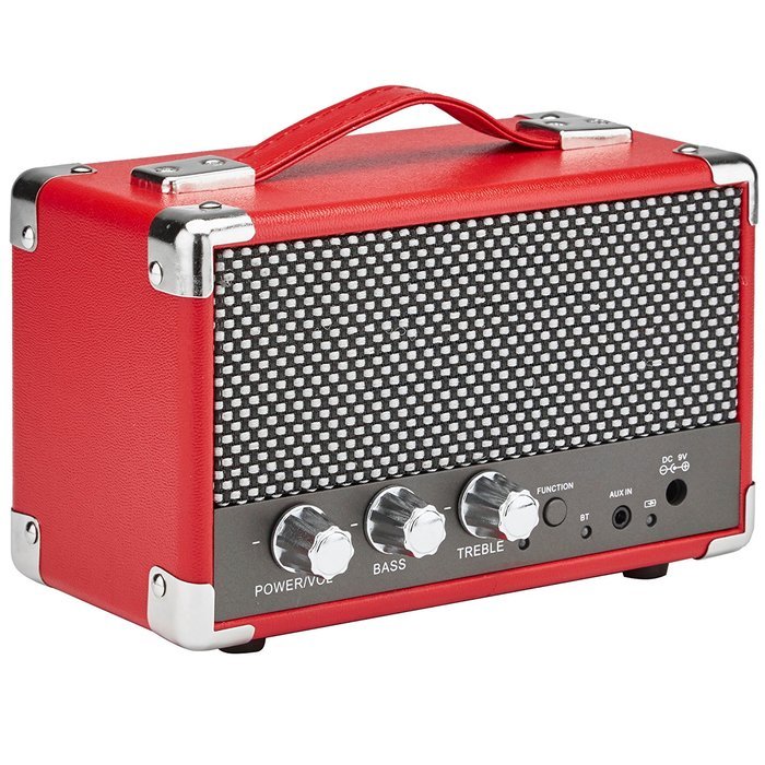 GPO Westwood Mini 10 Watt Portable Bluetooth Speaker with RCA Input and Rechargeable Battery - Pillarbox Red N2