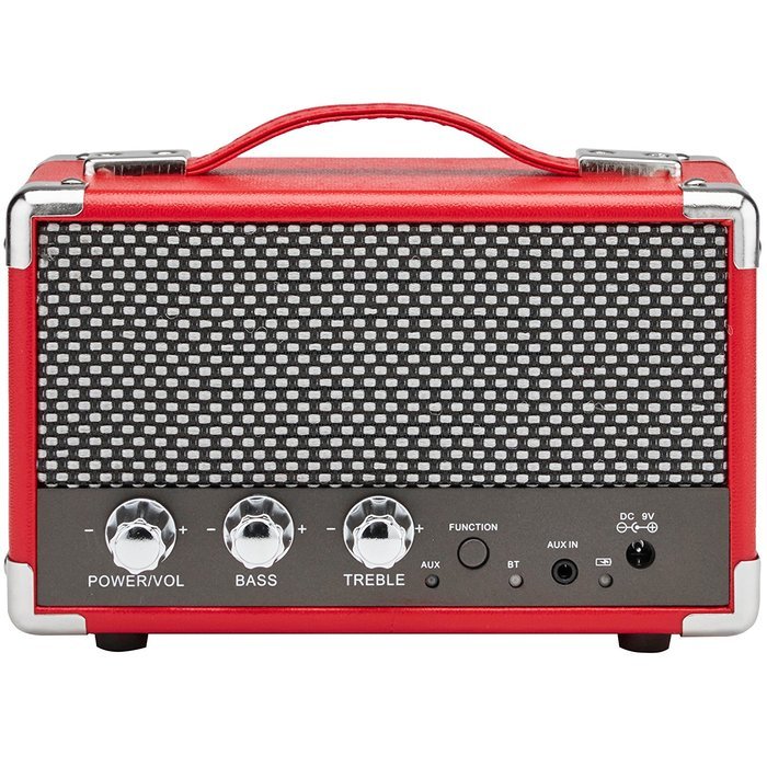 GPO Westwood Mini 10 Watt Portable Bluetooth Speaker with RCA Input and Rechargeable Battery - Pillarbox Red N3