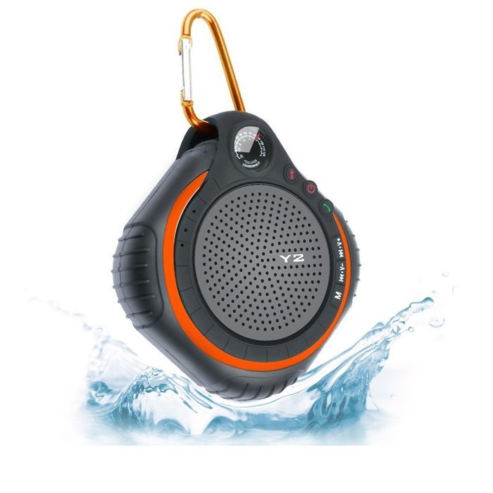 Accmor Mini Wireless Waterproof Speaker with Mic Built-In Flash-light & Thermometer, Outdoor Speaker for Outdoor...