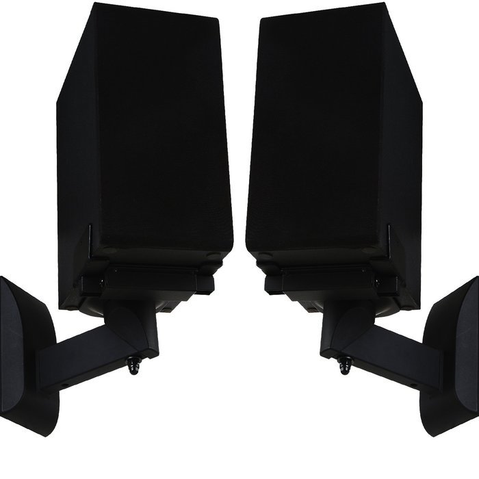 WALI One Pair of Side Clamping Bookshelf Speaker Mounting Bracket with Tilt and Swivel for Large Surrounding Sound...