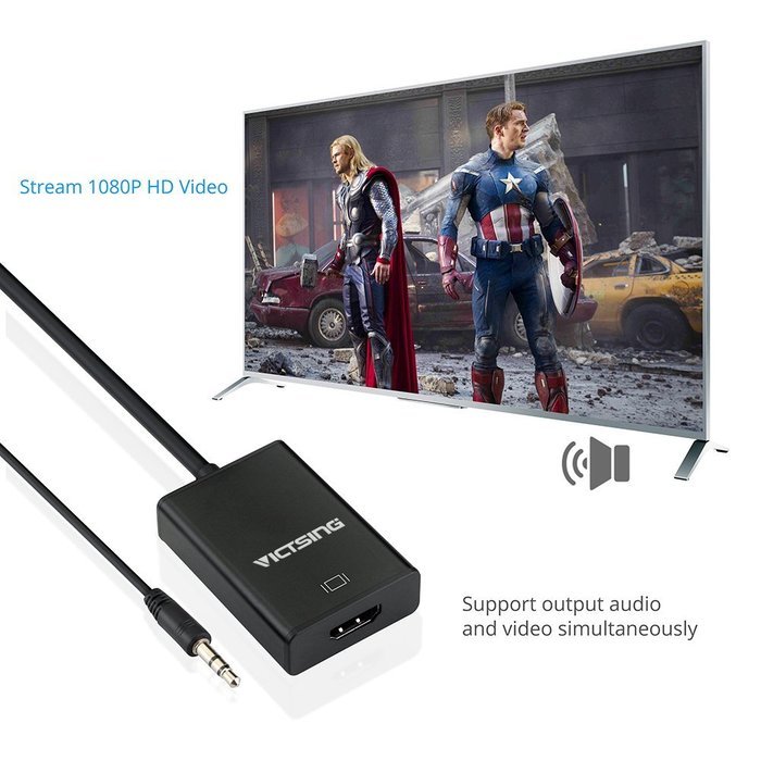 VicTsing VGA To HDMI Output 1080P HD Audio TV AV HDTV Video Cable Converter Adapter N5