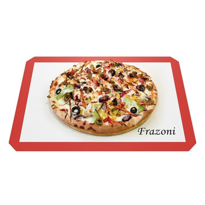 Frazoni Nonstick Silicone Baking Mat, 28 x 42 cm, Red and White N9