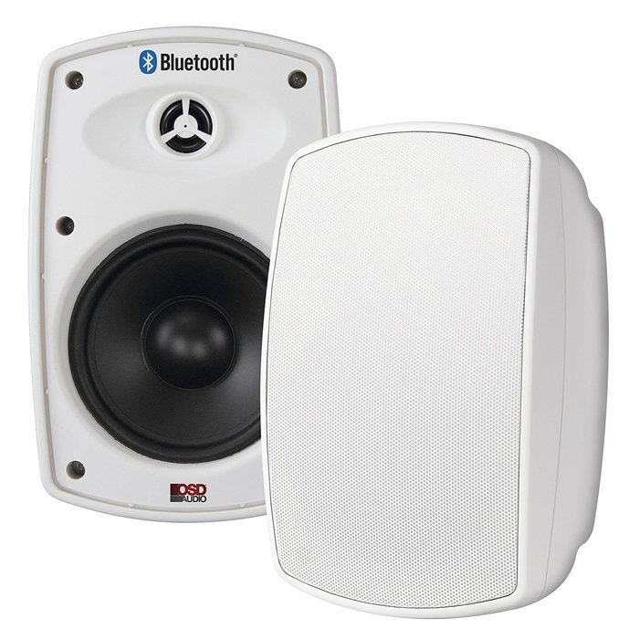 OSD Audio 5.25-Inch Wireless Bluetooth Patio Speaker Pair, White BTP-525WHT