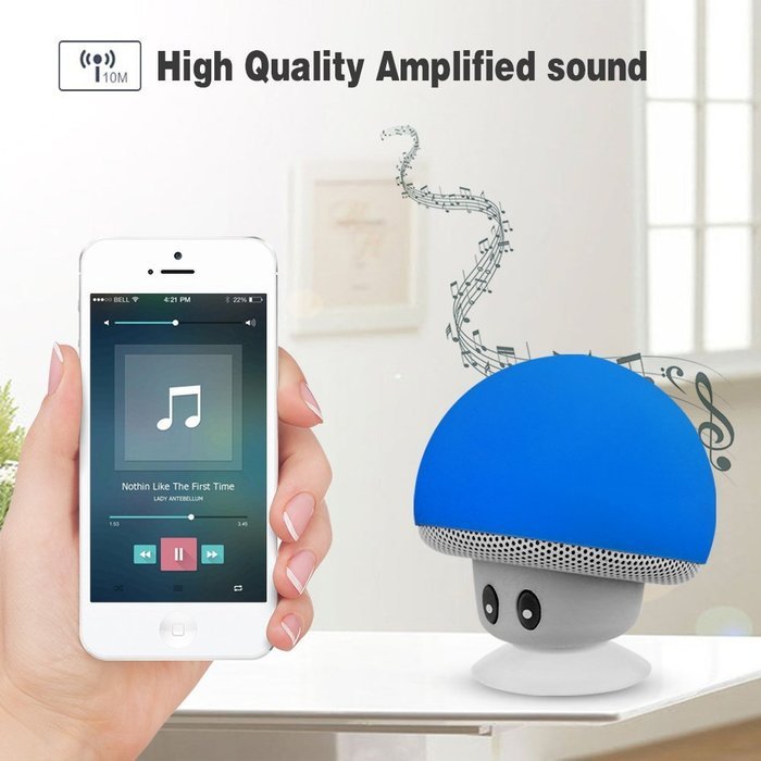 Mini Bluetooth Speaker,WEKSI Wireless Mushroom Bluetooth 4.1 Speaker with Hands-free Talk & Phone Stand N3