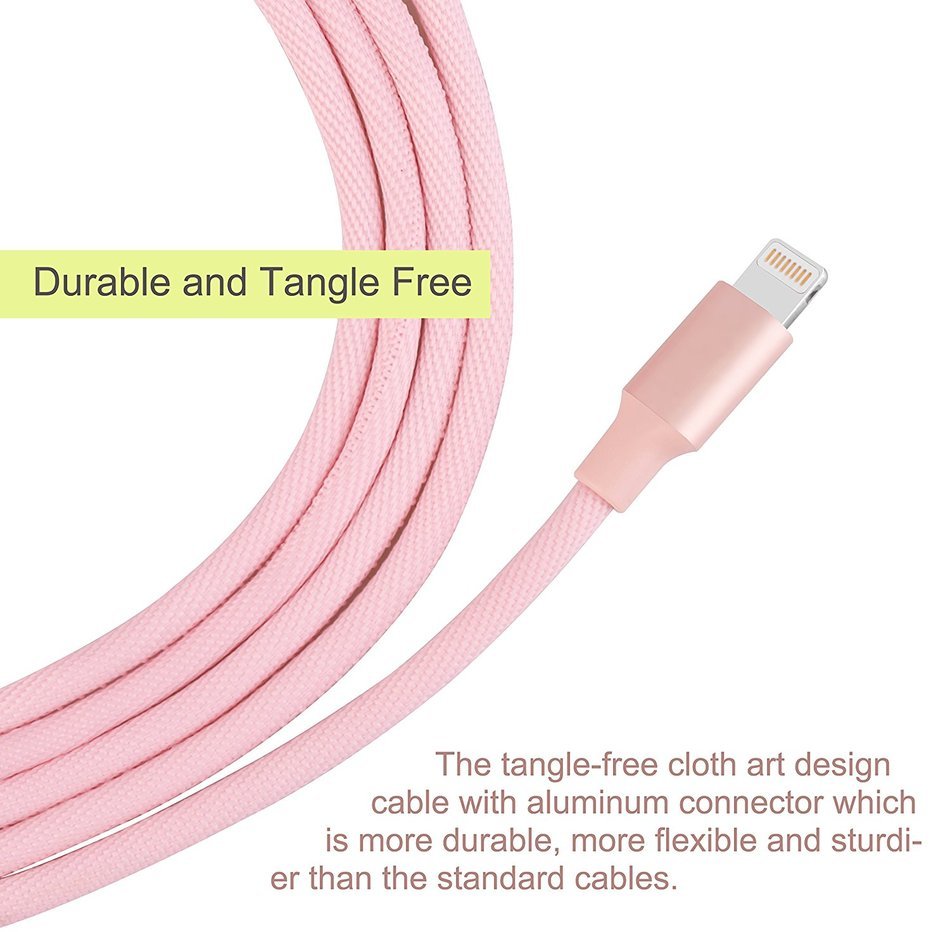 iPhone Charger, Teletrogy 3Pack 3ft 6ft 10ft Nylon Braided iPhone Charger Cable Sturdy and Tangle-Free with Aluminum... N16