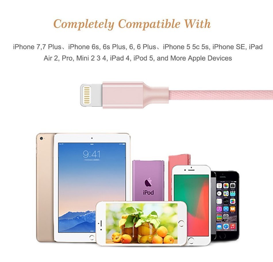 iPhone Charger, Teletrogy 3Pack 3ft 6ft 10ft Nylon Braided iPhone Charger Cable Sturdy and Tangle-Free with Aluminum... N20