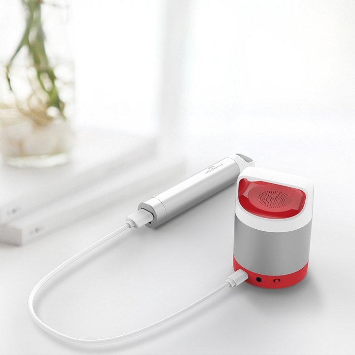 Xoopar Bundle Include One Portable Bluetooth Speaker And One External Portable Power Bank Wireless Speaker (Silver...