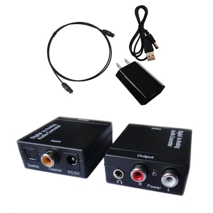 Easyday Digital to Analog Audio Converter with Digital Optical Toslink and S/pdif Coaxial Inputs and Analog RCA...