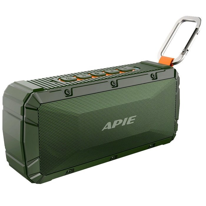 APIE Portable Wireless Outdoor Bluetooth Speaker IPX6 Waterproof Dual 10W Driversf, Enhanced Bass, Built in Mic