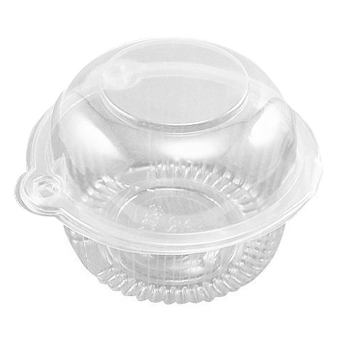 Skydume 100PCS Plastic Single Individual Cupcake Muffin Dome Holders Cases Boxes Cups Pods