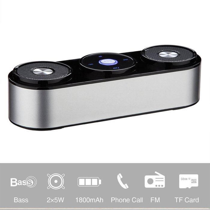 Rasse&reg; Portable Wireless HiFi Bluetooth Speaker Computer Speaker with Enhanced Bass Resonator 10W Built-in Microphone... N22