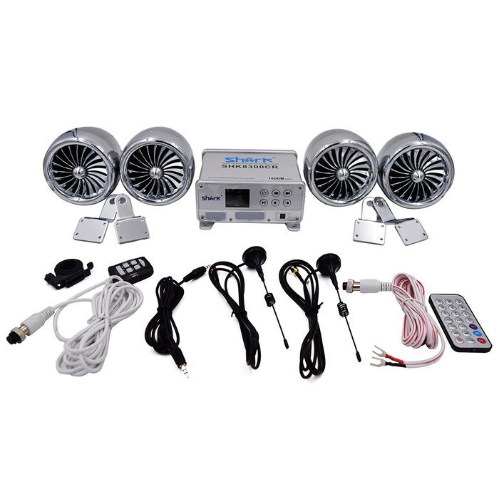 Shkc8300 1400 W all waterproof motorcycle atv marine audio system lcd display