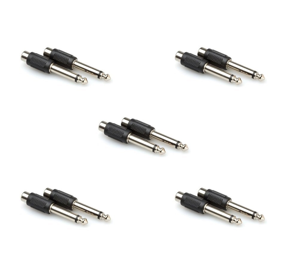 Hosa GPR-101 RCA to 1/4 inch TS Adaptors, 2 pieces