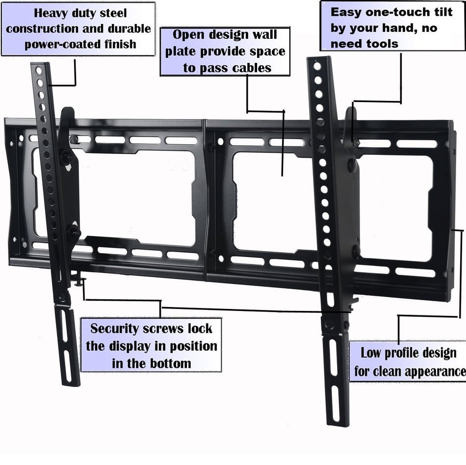 VideoSecu Mounts Tilt TV Wall Mount Bracket for Most 23"- 75" Samsung, Sony, Vizio, LG, Sharp LCD LED Plasma TV... N4