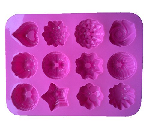 2014 Hot Sale Silicone Cake Mold Pan for Baking 12 Per Sheet Flowers Bakeware Fondant Cake Decorating Tools Wholesale... N3