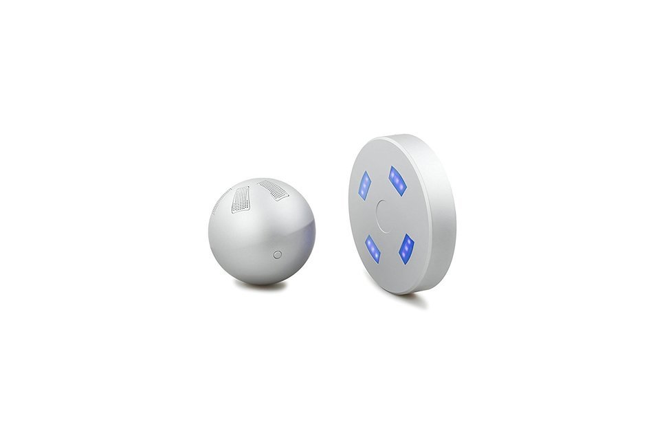 MMOO Remote Control Wireless Bluetooth Magnetic Levitation Sphere Floating Speaker Supports NFC TF Card (Silver)