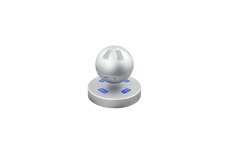 MMOO Remote Control Wireless Bluetooth Magnetic Levitation Sphere Floating Speaker Supports NFC TF Card (Silver) N2