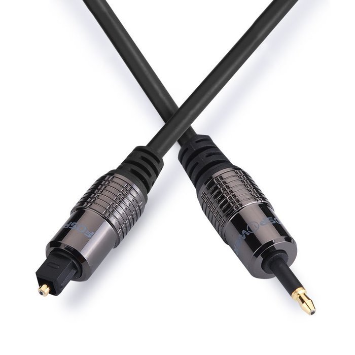 FosPower (3 Feet) 24K Gold Plated Toslink to Mini Toslink Digital Optical S/PDIF Audio Cable with Metal Connectors... N13