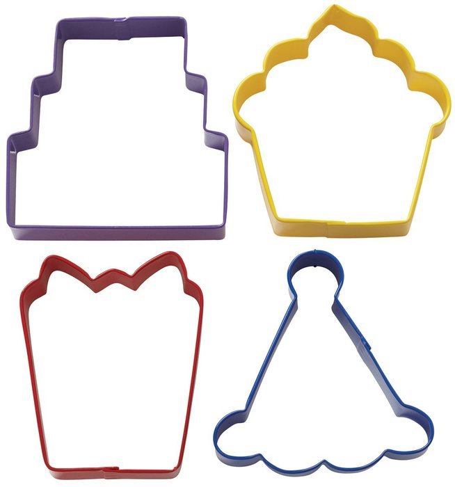 Wilton 2308-0909 Party Cookie Cutter Set, Set of 4-Discontinued By Manufacturer