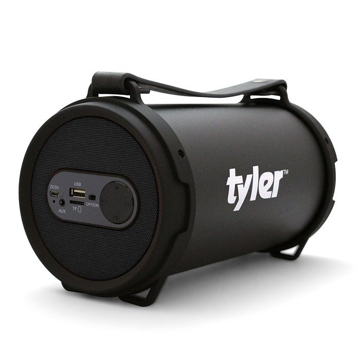 Tyler Portable Wireless Bluetooth Speaker TWS403-BK, Indoor/Outdoor 2.1 Hi-Fi Stereo Cylinder Loud Speaker, Dual...