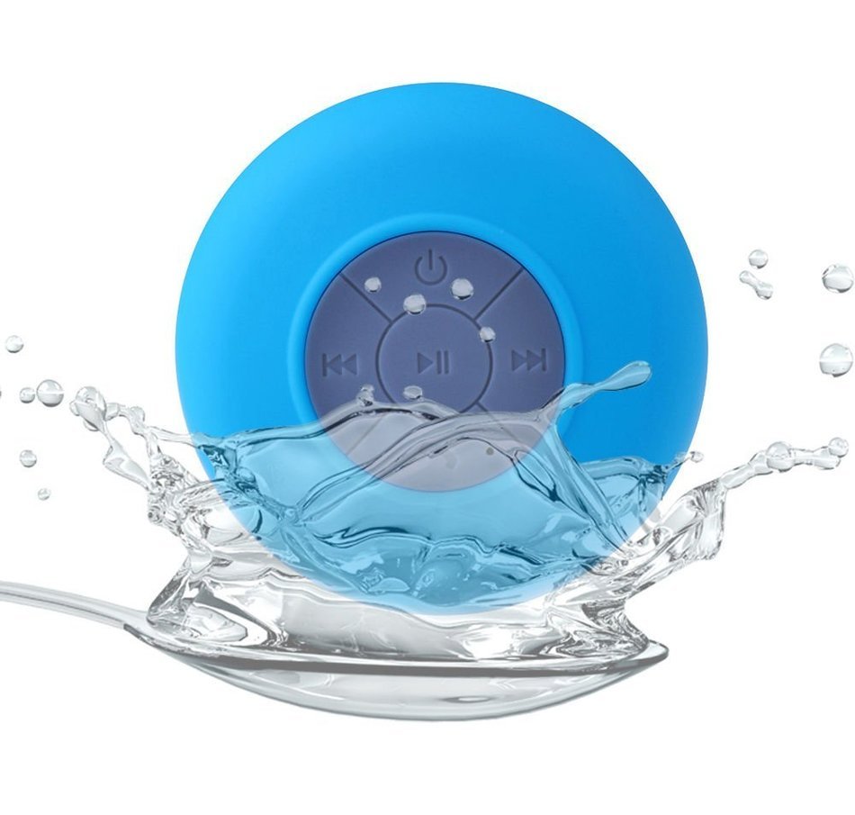 Generic Waterproof Wireless Bluetooth Stereo Shower Speaker, Ultra Portable Hands-Free Speakerphone (Blue)