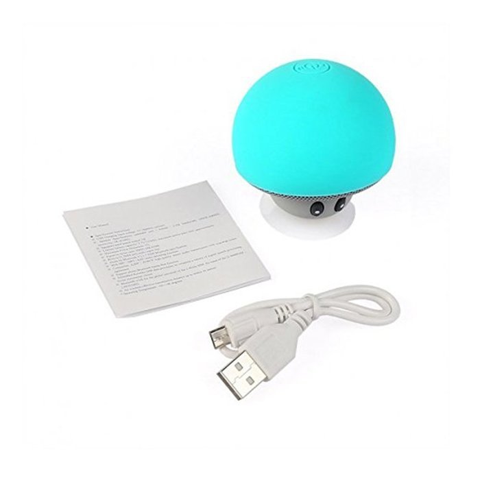 Cute Mushroom Design Bluetooth Speakers Adapater Music Player for Smartphone Green N3