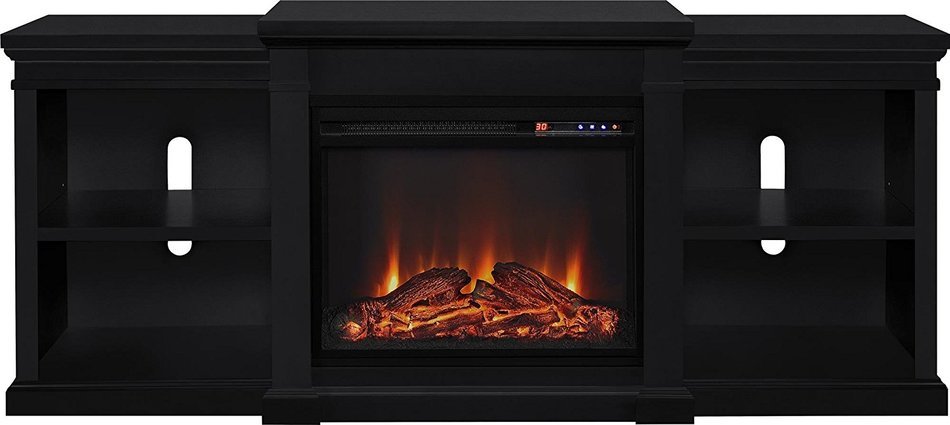 Altra Furniture Manchester TV Stand with Fireplace, 70", Black N3
