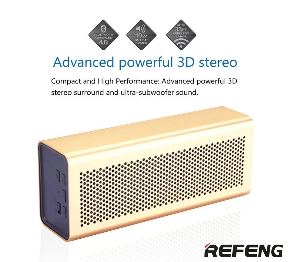 ReFeng Portable Classic HD Wireless Rechargeable Bluetooth 4.0 Speaker with Premium Aluminum Tough Built Finish... N2