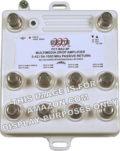 8-Port Bi-Directional Cable TV HDTV Amplifier Splitter Signal Booster with Passive Return