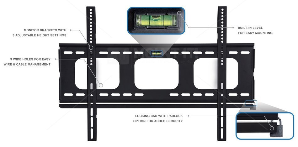 Mount-It! MI-305B TV Wall Mount for Samsung, Sony, LG, Sharp, Insignia, Vizio, Haier, Toshiba, Sharp, Element,... N3