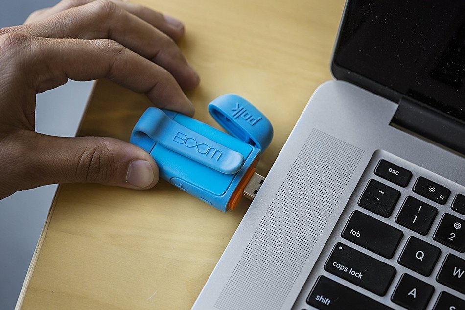 Polk Audio BITE-A Boom Bit Waterproof Wearable Bluetooth Speaker, Blue N6