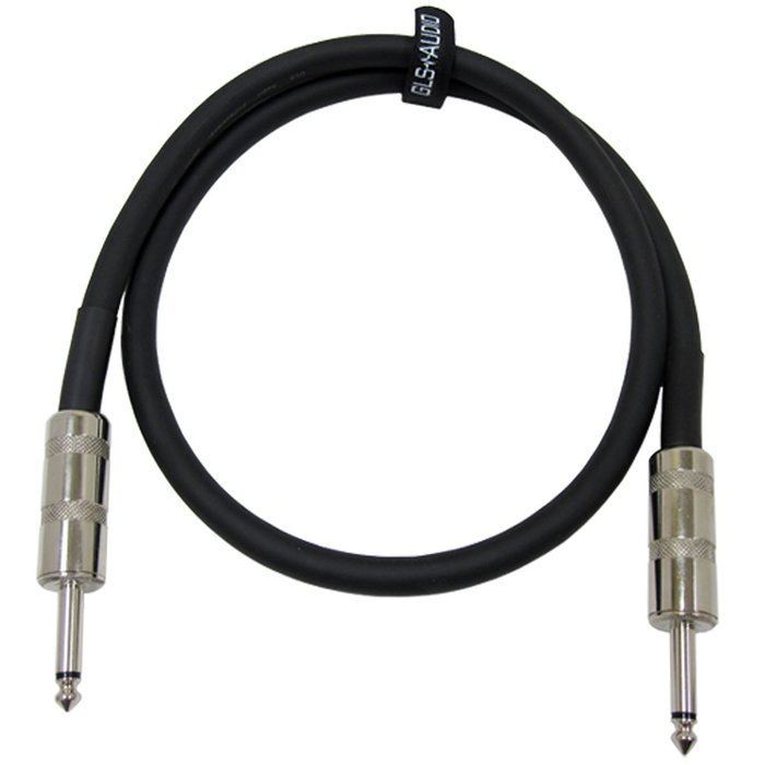 GLS Audio 3 feet Speaker Cable 12AWG Patch Cords 1/4-Inch to 1/4-Inch Professional Speaker Cables - Black