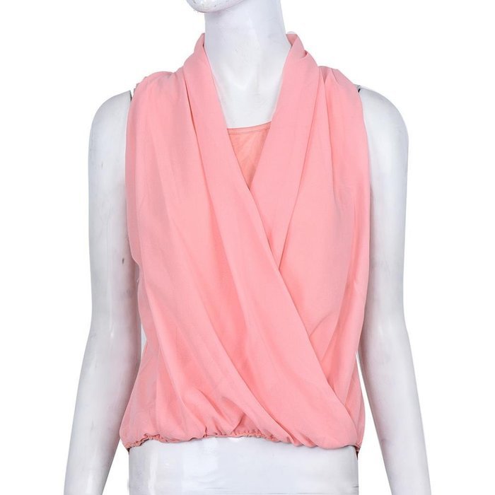 AIMTOPPY Fashion Women Chiffon Vest Sleeveless Blouse Casual Tank Tops T-Shirt (L, Green) N11