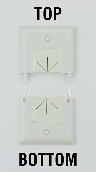 DataComm Electronics 45-0017-WH Split Style TV Plate with Flexible AV/HDMI Cable Pass-Through N3