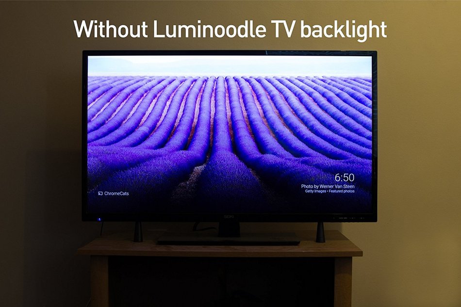 Luminoodle LED TV Backlight - Large - The Longest USB LED Backlight on the Market - USB Powered LED HDTV Bias... N3