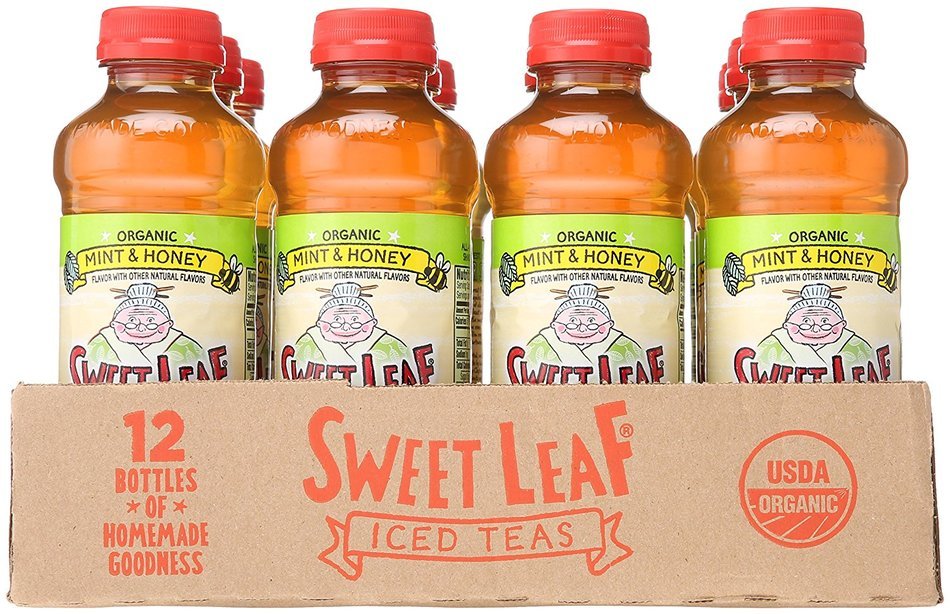 Sweet Leaf USDA-Certified Organic Iced Tea, Mint and Honey Green Tea 16-ounce plastic bottles (Pack of 12) N2