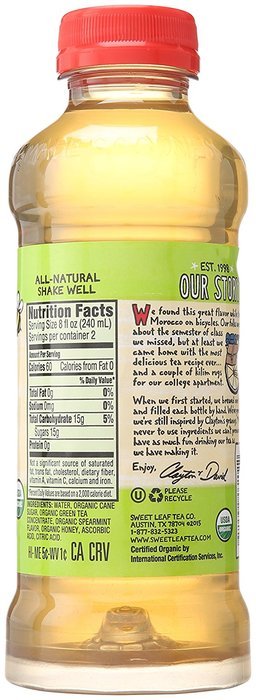 Sweet Leaf USDA-Certified Organic Iced Tea, Mint and Honey Green Tea 16-ounce plastic bottles (Pack of 12) N3