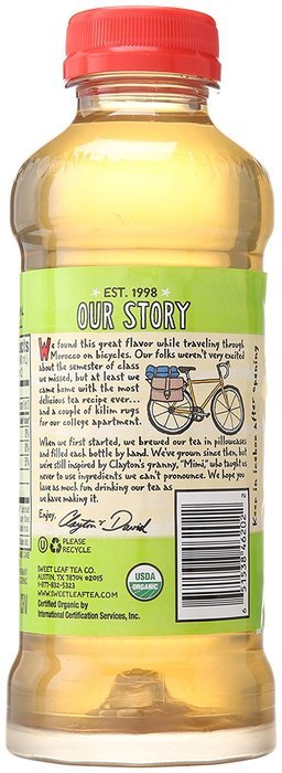 Sweet Leaf USDA-Certified Organic Iced Tea, Mint and Honey Green Tea 16-ounce plastic bottles (Pack of 12) N4