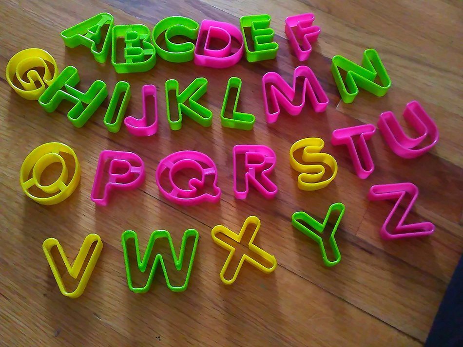 Stylish Home Bpa-free 26 Pieces Plastic Alphabet Cookie and Biscuit cookie-cutter Set (a great gift for Mother's...