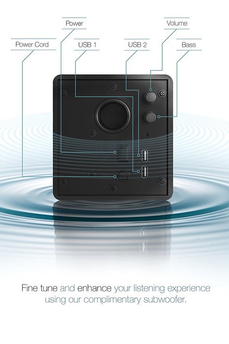 Sharper Image SBT5002 Water and Light Show Bluetooth Streaming 2.1 Speakers with Subwoofer and Dancing Lights... N4