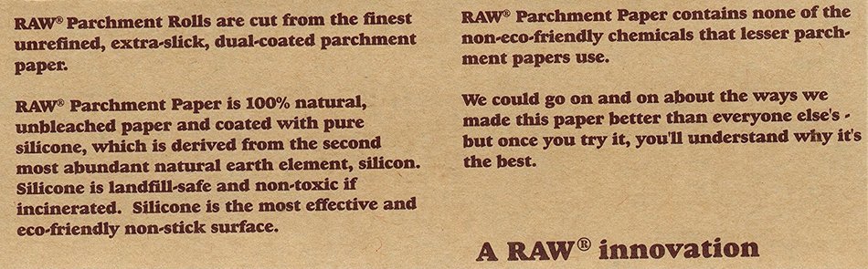 RAW Unrefined Parchment Paper Roll 400mm x 15m N3