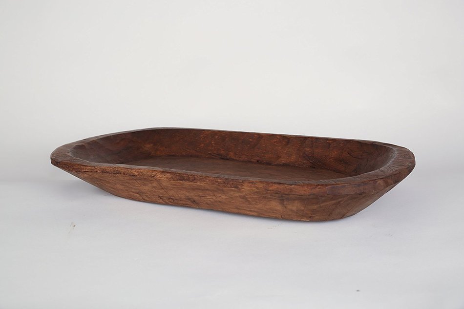 Rustic Wooden Dough Bowl-Batea N2
