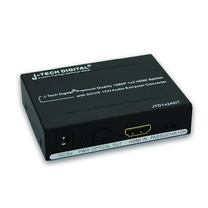J-Tech Digital &reg; Premium Quality 1080P HDMI To HDMI + Audio (SPDIF + RCA Stereo) Audio Extractor Converter (Support... N13